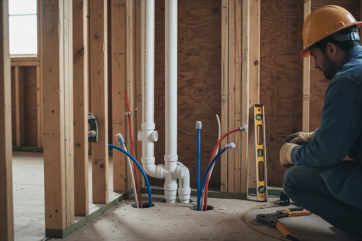 Drain and supply rough-in during Leak Detection in Mc Carr
